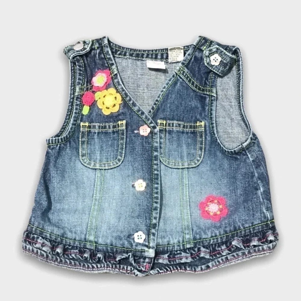 4/$20 🥳Flower Print Jean Vest